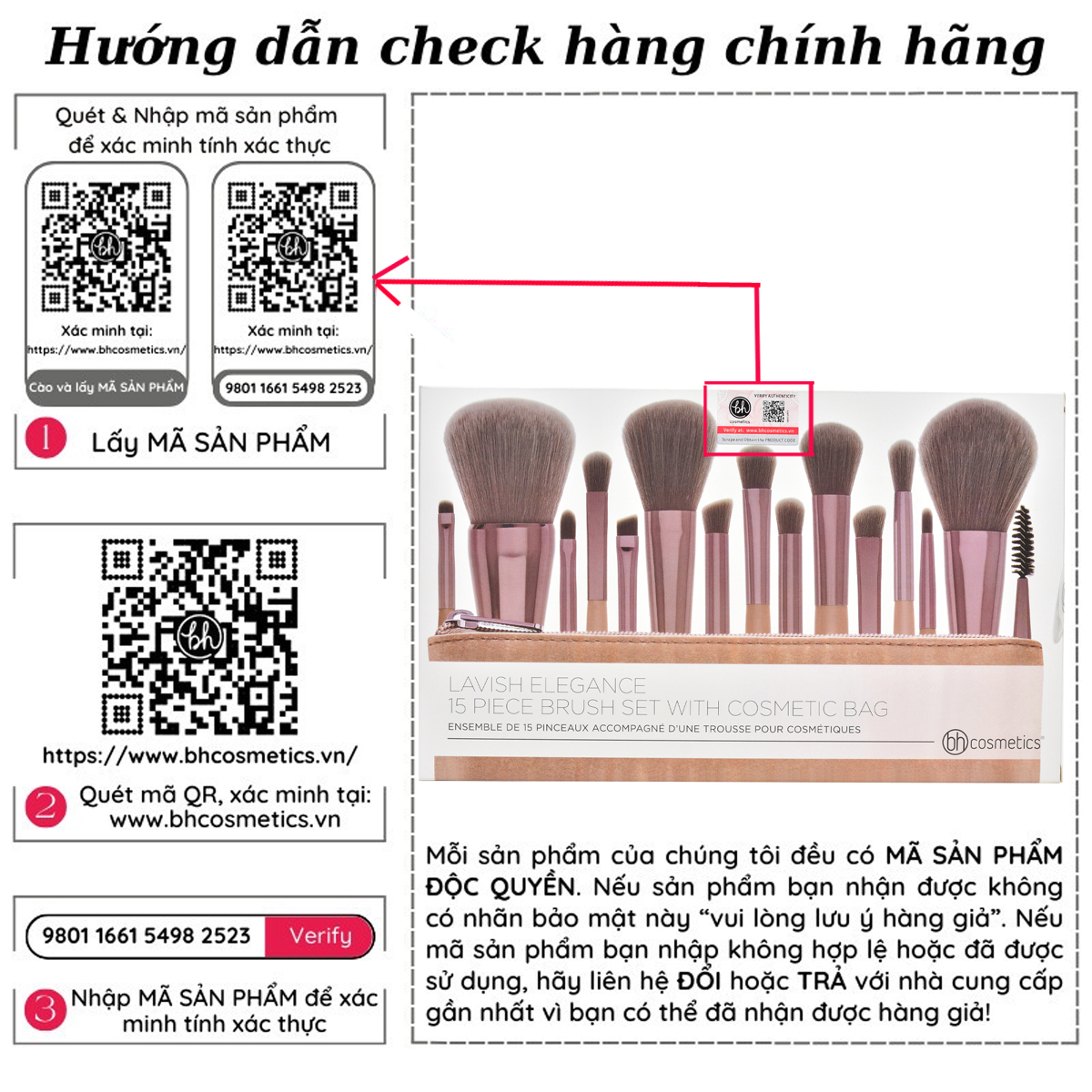 Bộ Cọ Trang Điểm Chuyên Nghiệp 15 Cây BH COSMETICS Lavish Elegance BHBO01.1